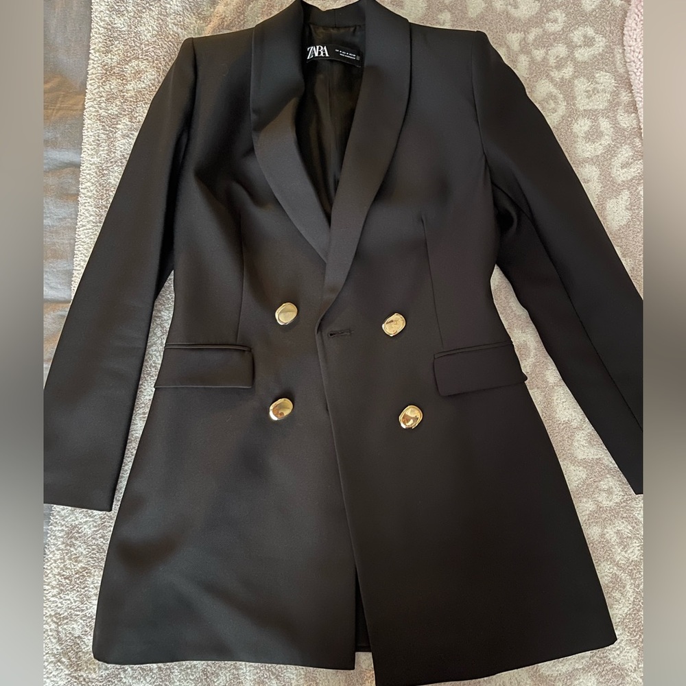Zara Double Breasted Camel Blazer Size Medium ( Brand New)